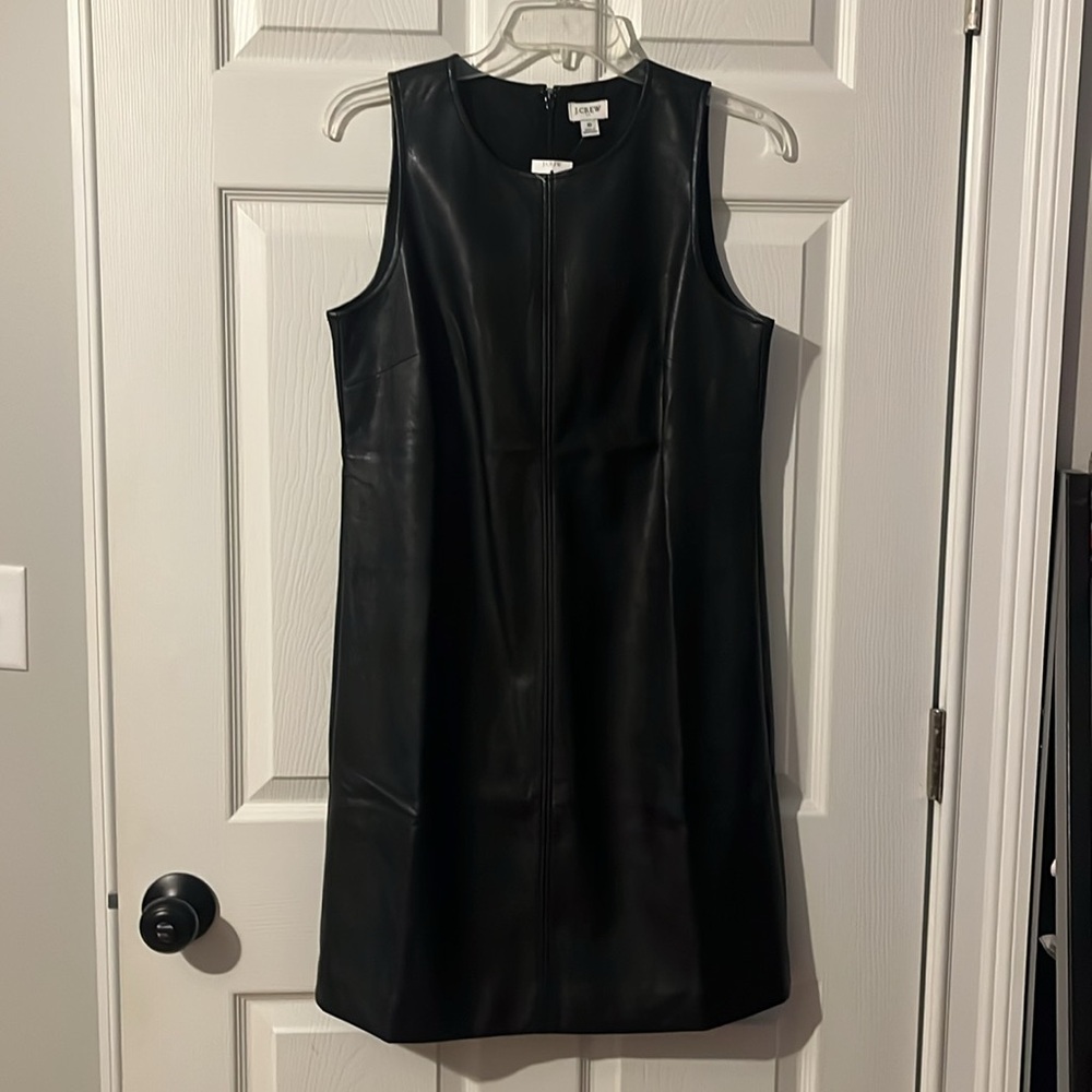 NWT JCrew Faux Leather Jumper Dress